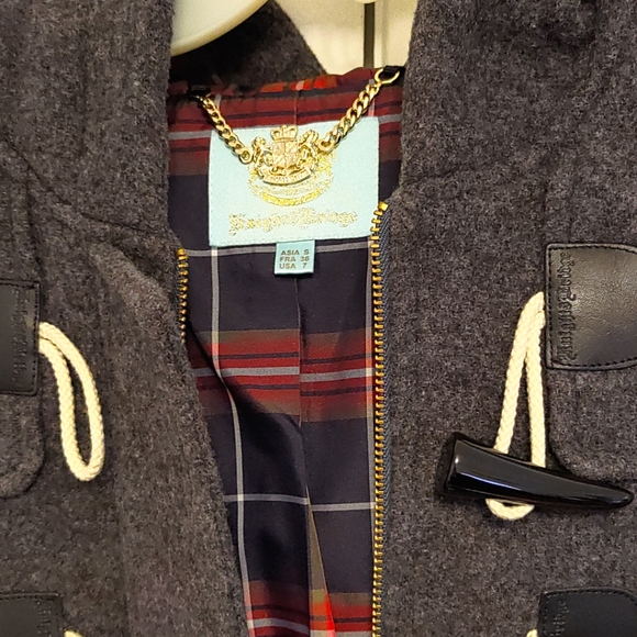 XS KnightsBridge gray wool/polyester fall jacket with hood (with ears!) - Picture 2 of 6